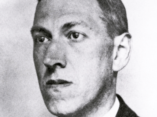Schwarzweißaufnahme von H. P. Lovecraft