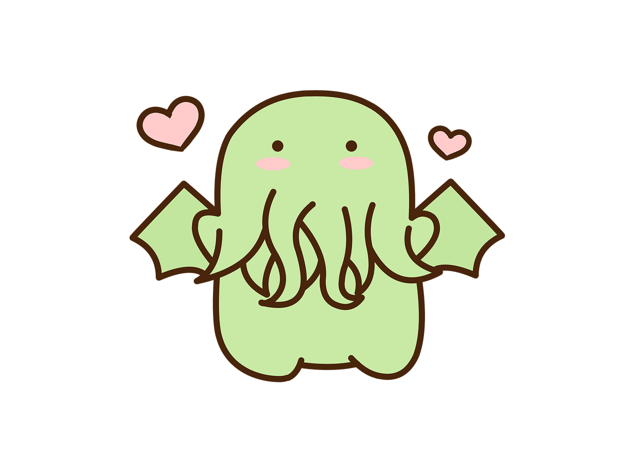 Die Aussprache von „Cthulhu“ ist gar nicht so einfach Gezeichneter, freundlich aussehender Cthulhu